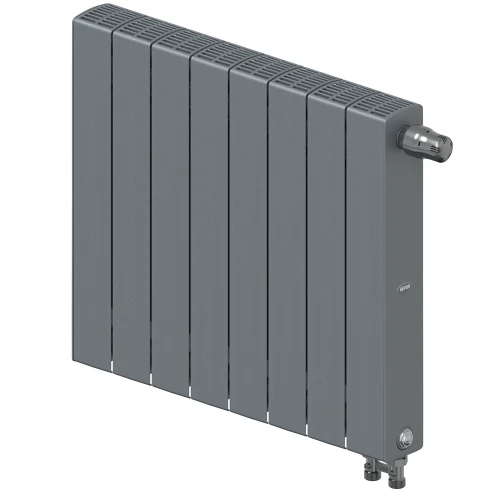 Биметаллический радиатор Rifar SUPReMO Ventil 500x8 секций, правое подкл-е, титан