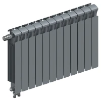 Биметаллический радиатор Rifar Monolit Ventil 500x12 секций, левое подкл-е, титан