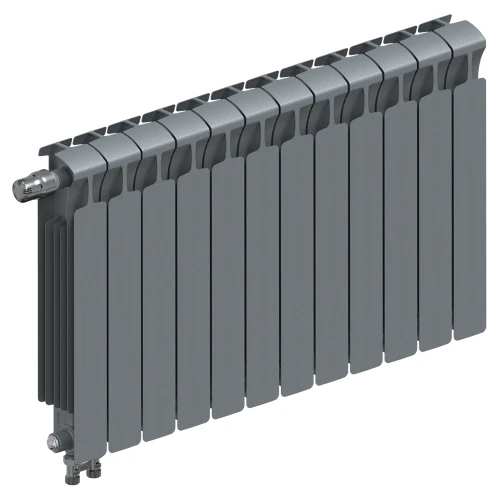 Биметаллический радиатор Rifar Monolit Ventil 500x12 секций, левое подкл-е, титан