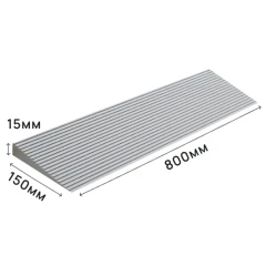 Пандус полимерный РУБЕЖ ГОСТ 15х150х800 мм, серый