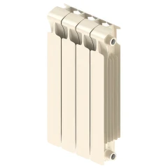 Биметаллический радиатор Rifar Monolit 500x4 секции, боковое подкл-е, айвори