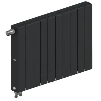Биметаллический радиатор Rifar SUPReMO Ventil 500x10 секций, левое подкл-е, антрацит