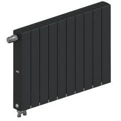Биметаллический радиатор Rifar SUPReMO Ventil 500x10 секций, левое подкл-е, антрацит