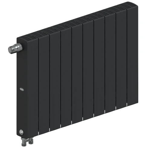 Биметаллический радиатор Rifar SUPReMO Ventil 500x10 секций, левое подкл-е, антрацит
