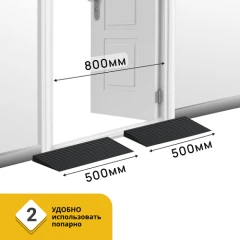 Пандус полимерный РУБЕЖ 20х150х500 мм, чёрный
