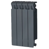 Биметаллический радиатор Rifar Monolit 500x4 секции, боковое подкл-е, антрацит