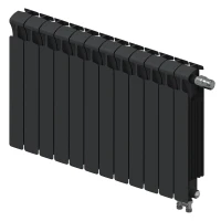 Биметаллический радиатор Rifar Monolit Ventil 500x12 секций, правое подкл-е, антрацит