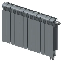 Биметаллический радиатор Rifar Monolit Ventil 500x12 секций, правое подкл-е, титан