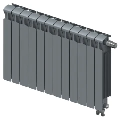 Биметаллический радиатор Rifar Monolit Ventil 500x12 секций, правое подкл-е, титан