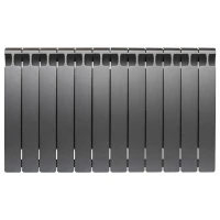 Биметаллический радиатор Rifar Monolit 500x12 секций, боковое подкл-е, титан