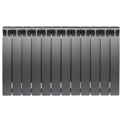 Биметаллический радиатор Rifar Monolit 500x12 секций, боковое подкл-е, титан