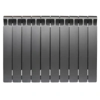 Биметаллический радиатор Rifar Monolit 500x10 секций, боковое подкл-е, титан