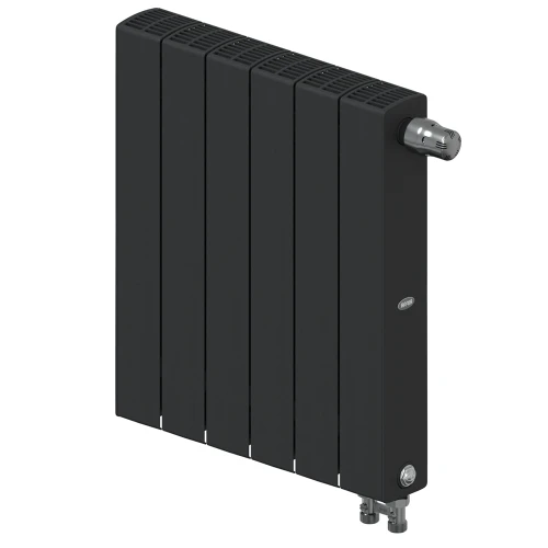 Биметаллический радиатор Rifar SUPReMO Ventil 500x6 секций, правое подкл-е, антрацит