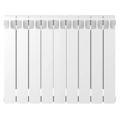 Биметаллический радиатор Rifar Monolit 500x9 секций, боковое подкл-е, белый