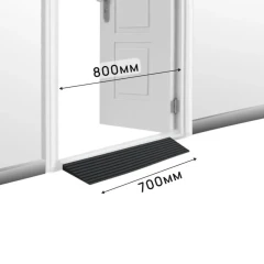 Пандус полимерный РУБЕЖ 25х150х700 мм, чёрный