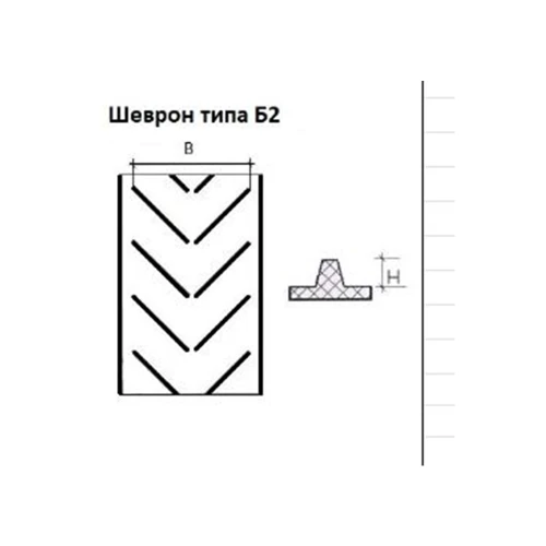 Шевронная лента 2ШВР-800-3-ТК-200-2-3-1-РБ 800 мм, тип Б-2