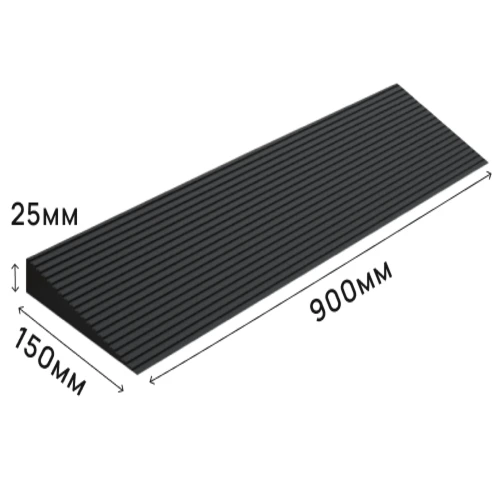 Пандус полимерный РУБЕЖ 25х150х900 мм, чёрный