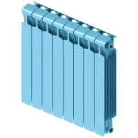 Биметаллический радиатор Rifar Monolit 500x8 секций, боковое подкл-е, сапфир