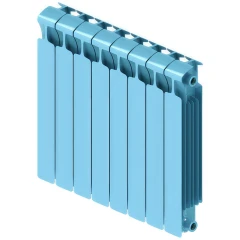 Биметаллический радиатор Rifar Monolit 500x8 секций, боковое подкл-е, сапфир