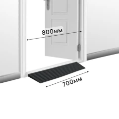 Пандус полимерный РУБЕЖ ГОСТ 15х150х700 мм, чёрный