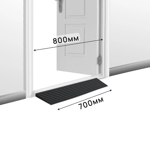 Пандус полимерный РУБЕЖ ГОСТ 15х150х700 мм, чёрный