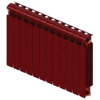 Биметаллический радиатор Rifar Monolit 500x12 секций, боковое подкл-е, бордо