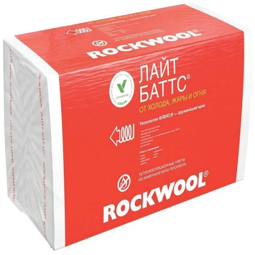 Утеплитель Rockwool Лайт Баттс 1000х600х50 мм, 10 шт РОКВУЛ (6м2)