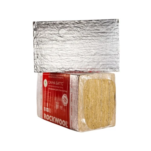 Утеплитель Rockwool Сауна Баттс 1000х600х50 мм, 8 шт Роквул (4,8м2)