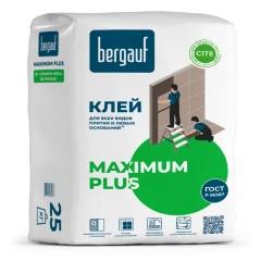 Клей для всех видов плитки Bergauf Maximum Plus С1 ТЕ, 25 кг