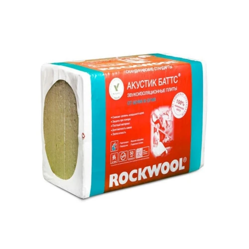 Утеплитель Rockwool Акустик Баттс 1000х600х50 мм, 10 шт РОКВУЛ  (6м2)