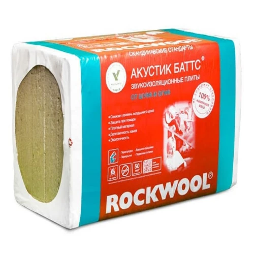 Утеплитель Rockwool Акустик Баттс 1000х600х50 мм, 10 шт РОКВУЛ  (6м2)