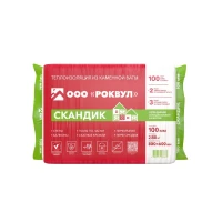 Утеплитель Rockwool Лайт Баттс Скандик 800х600х100 мм, 6 шт РОКВУЛ (2,88м2)
