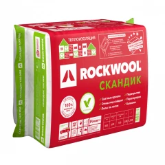 Утеплитель Rockwool Лайт Баттс Скандик 800х600х100 мм, 6 шт РОКВУЛ (2,88м2)
