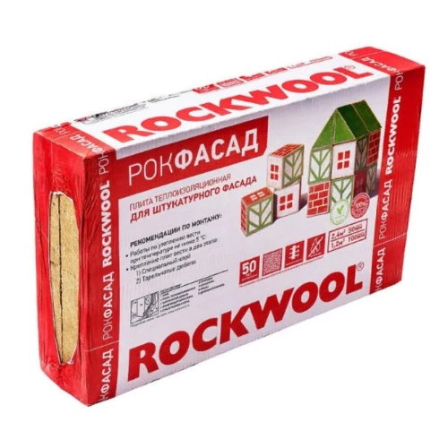 Утеплитель Rockwool Рокфасад 1000х600х100 мм, 2 шт РОКВУЛ (1,2м2)
