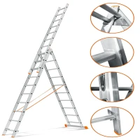 Лестница трехсекционная Эйфель Гранит 3х10