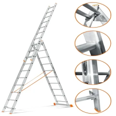 Лестница трехсекционная Эйфель Гранит 3х10