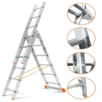 Лестница трехсекционная Эйфель Гранит 3х6