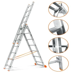 Лестница трехсекционная Эйфель Гранит 3х7