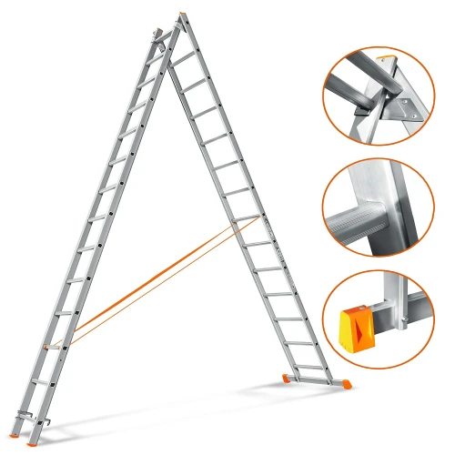 Лестница двухсекционная Эйфель Гранит 2х14