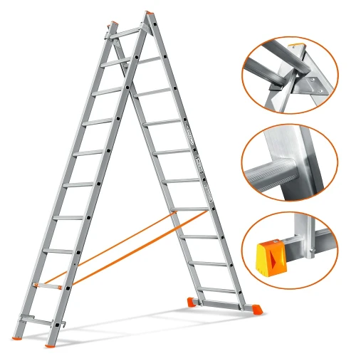 Лестница двухсекционная Эйфель Гранит 2х10