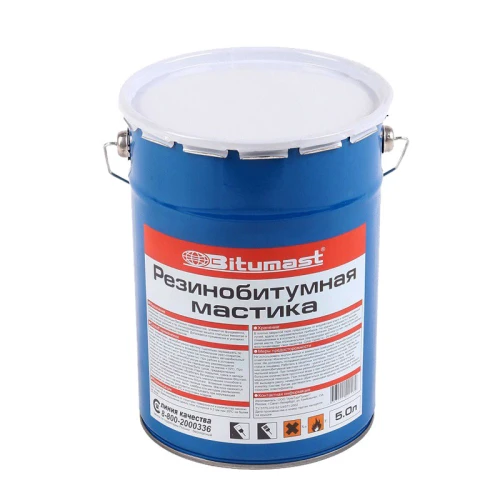 Мастика резинобитумная БИТУМАСТ 5 л металлическое ведро