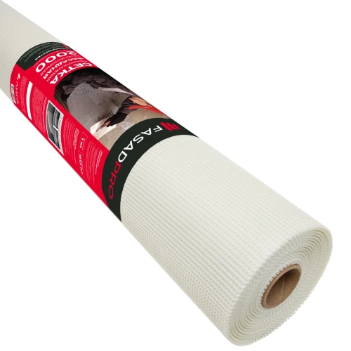 Сетка стеклотканевая фасадная (рядовая) FasadPro 4х5 мм, 1х50 м, 2000 Н, ГОСТ Р 55225-2017, А