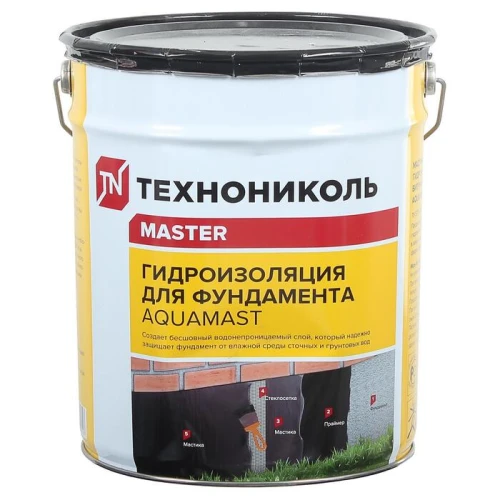 Мастика битумная гидроизоляционная АкваМаст для фундамента 10 кг