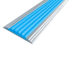 Противоскользящая алюминиевая полоса Стандарт 1,35 м 40х5,6 мм голубой