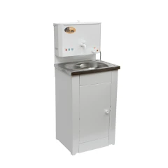 Умывальник дачный КОМФОРТ, с подогревом, нержавеющая мойка, цвет белый