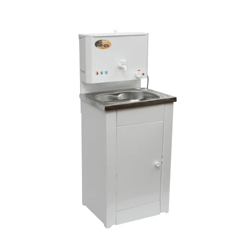 Умывальник дачный КОМФОРТ, с подогревом, нержавеющая мойка, цвет белый