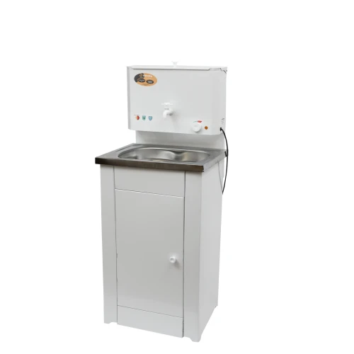 Умывальник дачный КОМФОРТ, с подогревом, нержавеющая мойка, цвет белый