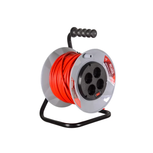 Удлинитель силовой на катушке, СУ-2х1-30/2 (с выкл., 4 розетки) Ресанта