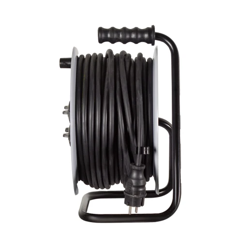 Удлинитель силовой на металлической катушке, СУ-3х2,5КГ-50/3 (с выкл., 4 розетки, IP44) Ресанта