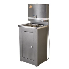 Умывальник дачный ЛЮКС, с подогревом, нержавеющая мойка, цвет серебро